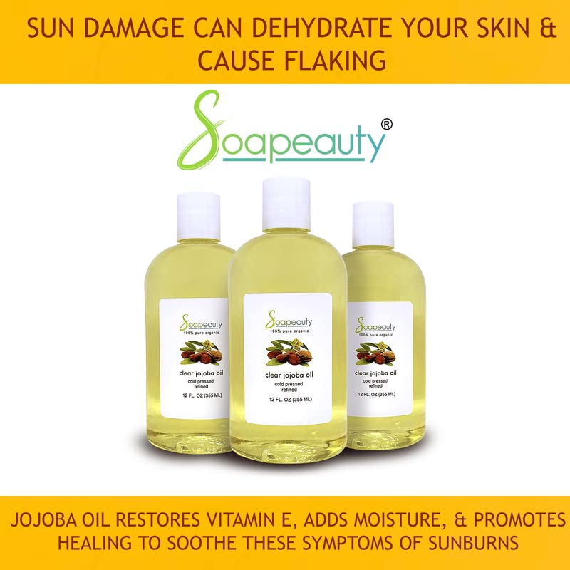 Soapeauty Clear Jojoba Oil | 100% Pure & Natural | Refined, Cold Pressed, Hexane Free | Moisturizing Oil for Skin, Face, Hair & Nails | 8 fl oz