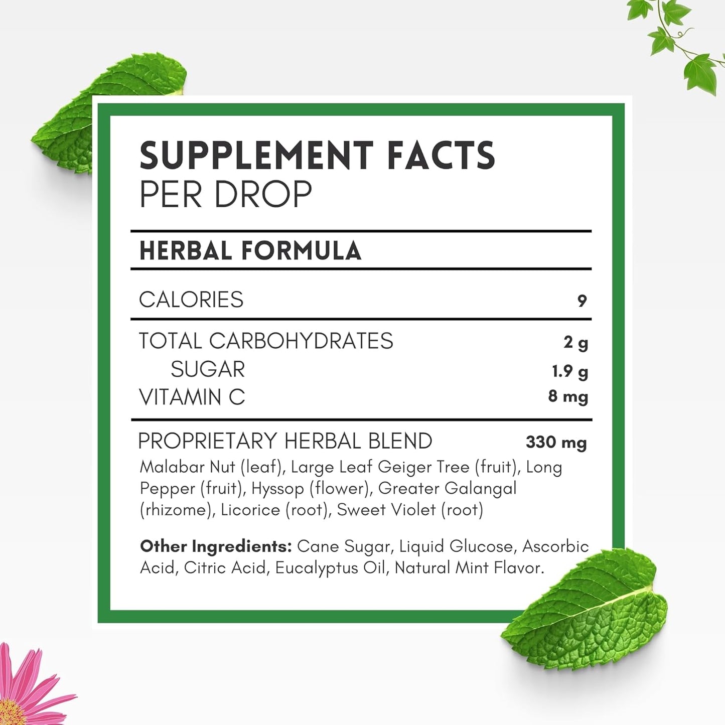 HERBION Naturals Cough Drops with Natural Mint Flavor, Soothes Cough, for Adults and Children Over 6 Years, 18 Drops, 108 Lozenges, Pack of 6