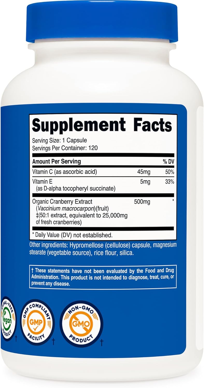 Nutricost Cranberry Extract 25,000mg (120 Servings) 3 Bottles with Vitamin C & E