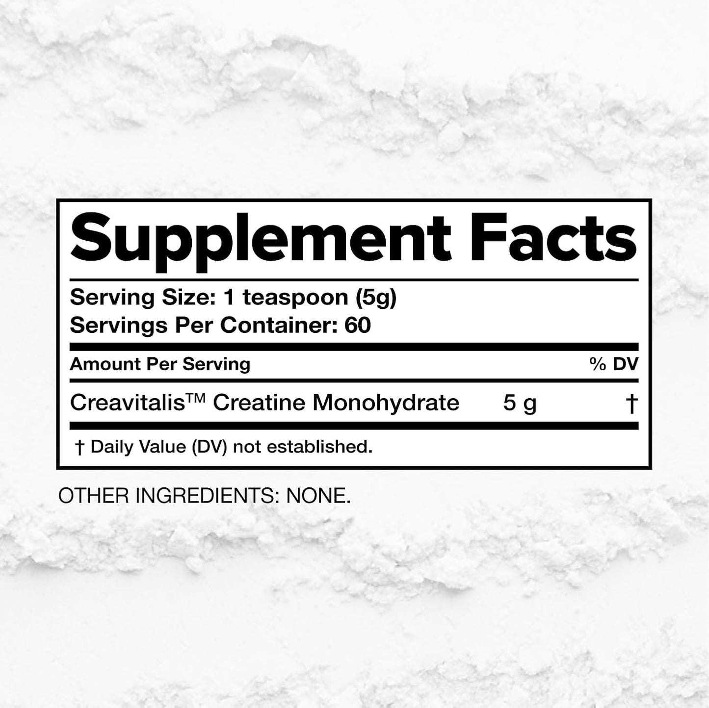Complement Creatine Monohydrate Micronized Powder for Women and Men (5g, 60 Servings) Pre Workout, Post Workout, Muscle Recovery, Brain Health, Longevity- Vegan, Unflavored