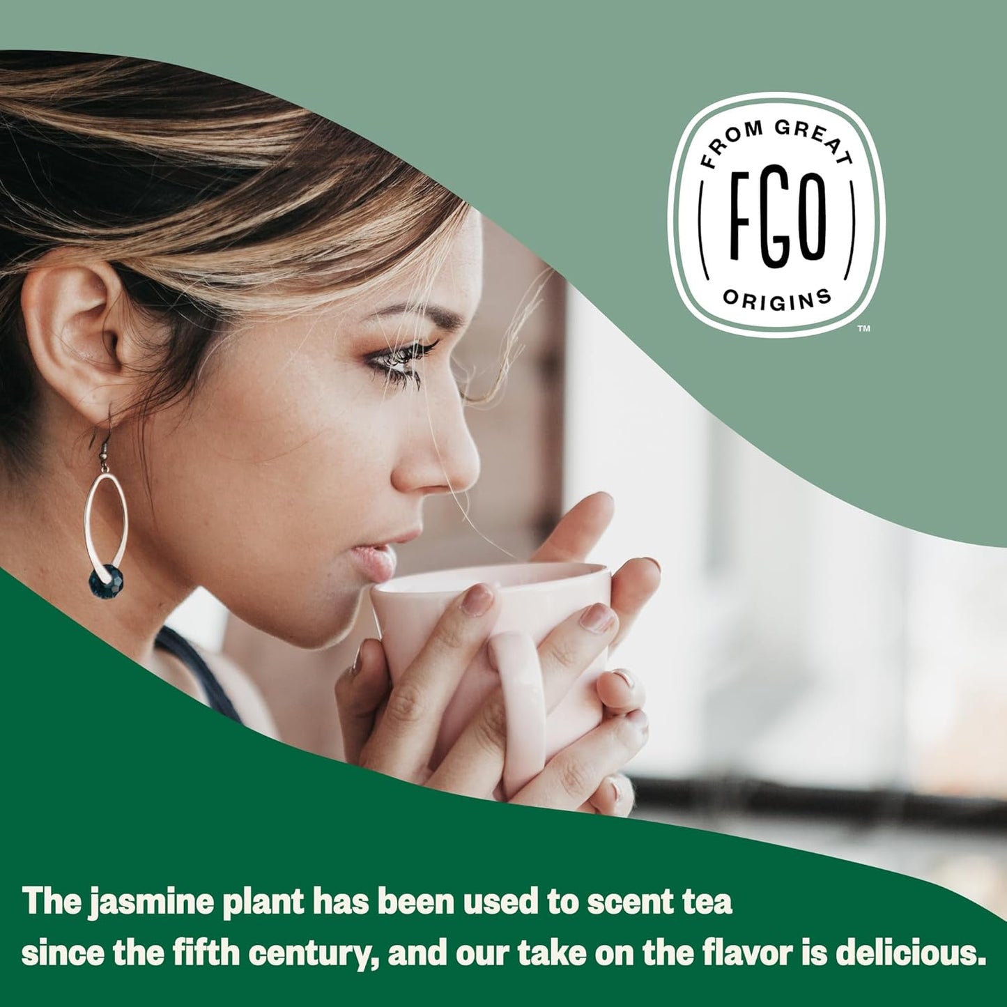 FGO Organic Jasmine Pearl Green Tea, Four Ounce, Loose Leaf, Resealable Bag, Packaging May Vary (Pack of 1)