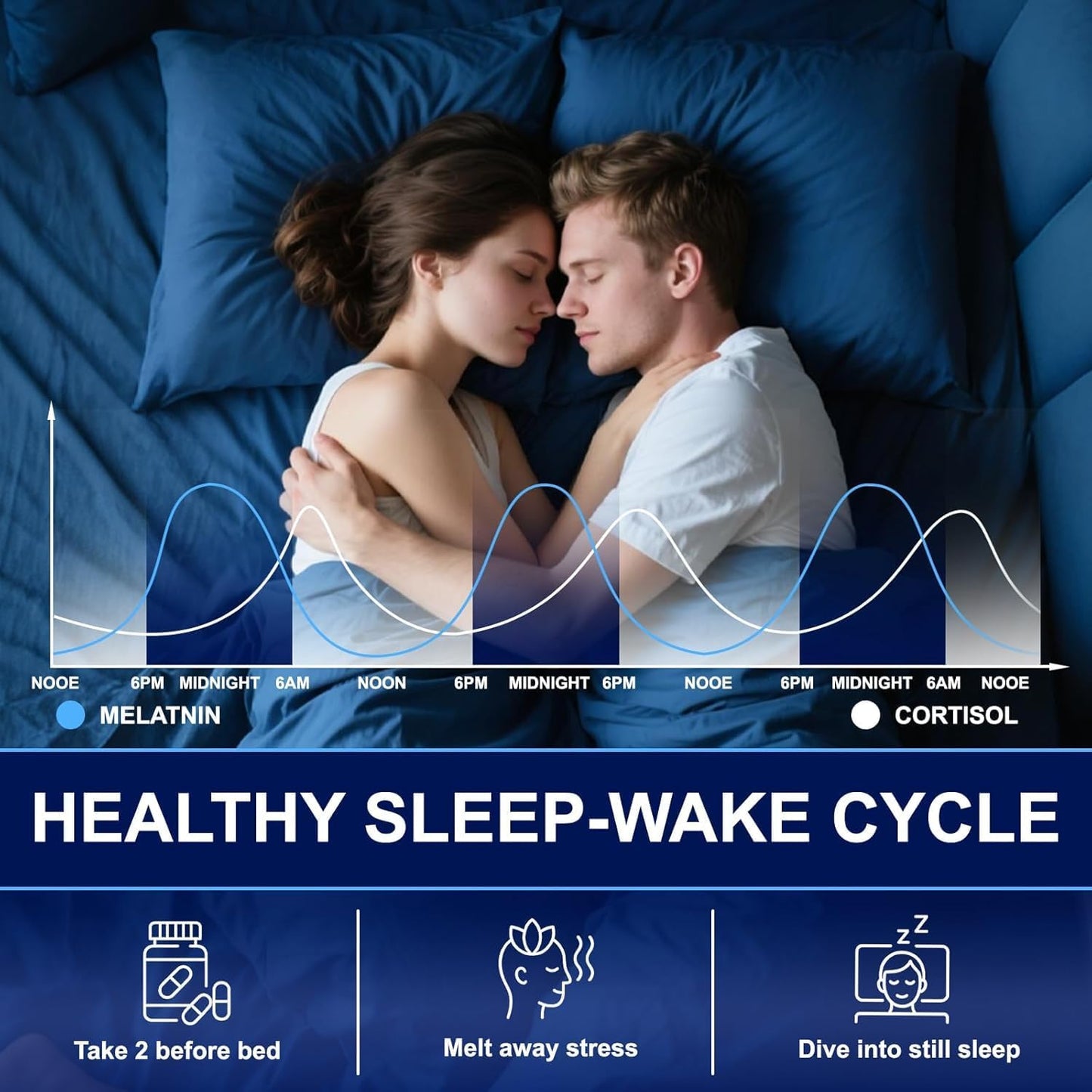 Natural Melatonin-Free Sleep Gummies 60 Gummies,Relax & Unwind Naturally