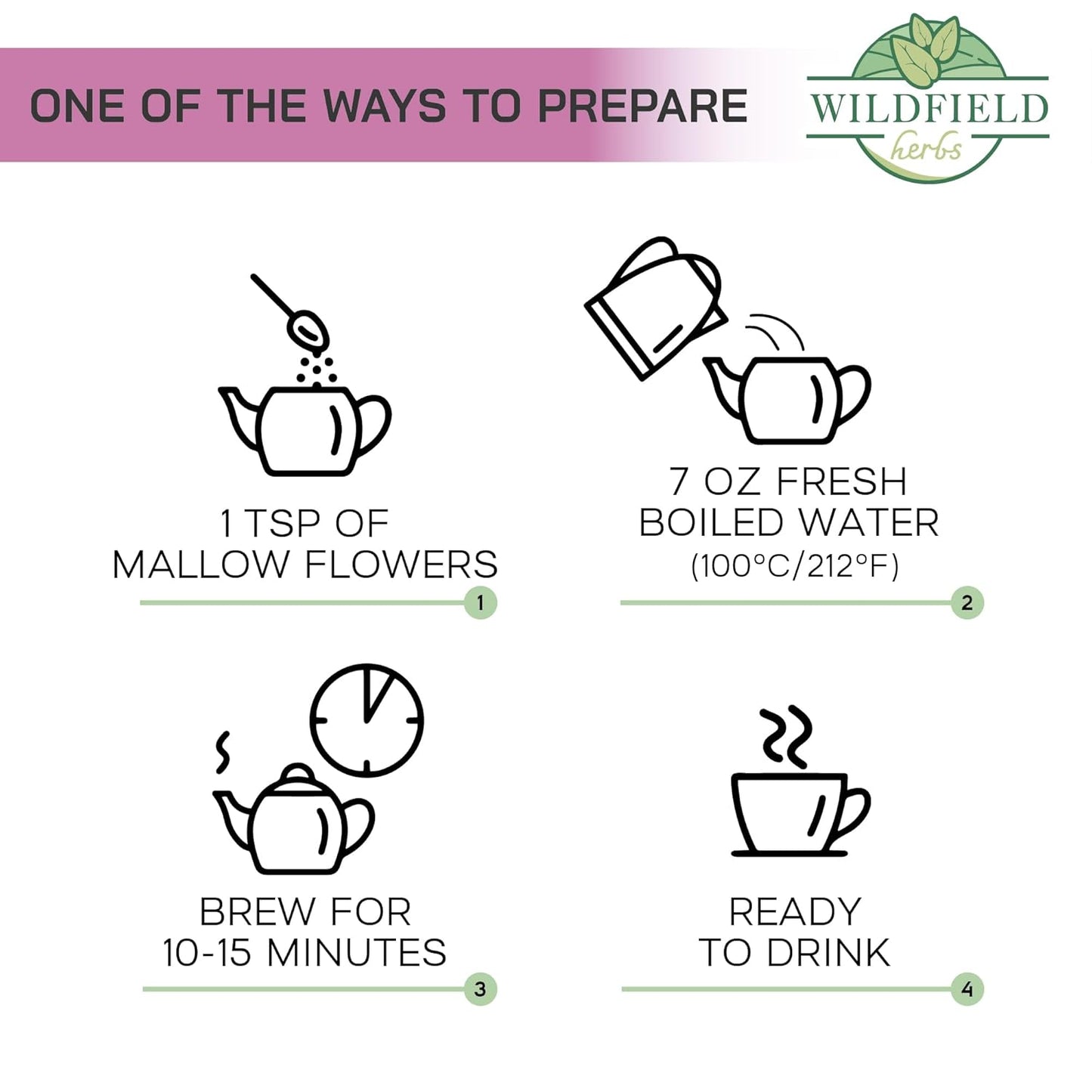 4 oz. Malva Tea Mallow Herb Mallow Flower Leaves Herbal Tea (Malva) - 113g Herb