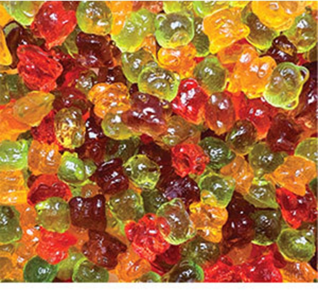 YANKEETRADERS Sugar-Free 4D Tiny Gummy Bears Candy, Assorted Fruit Flavors, Chewy, Bulk Bags, Red Yellow Purple Blue (2 Pound)