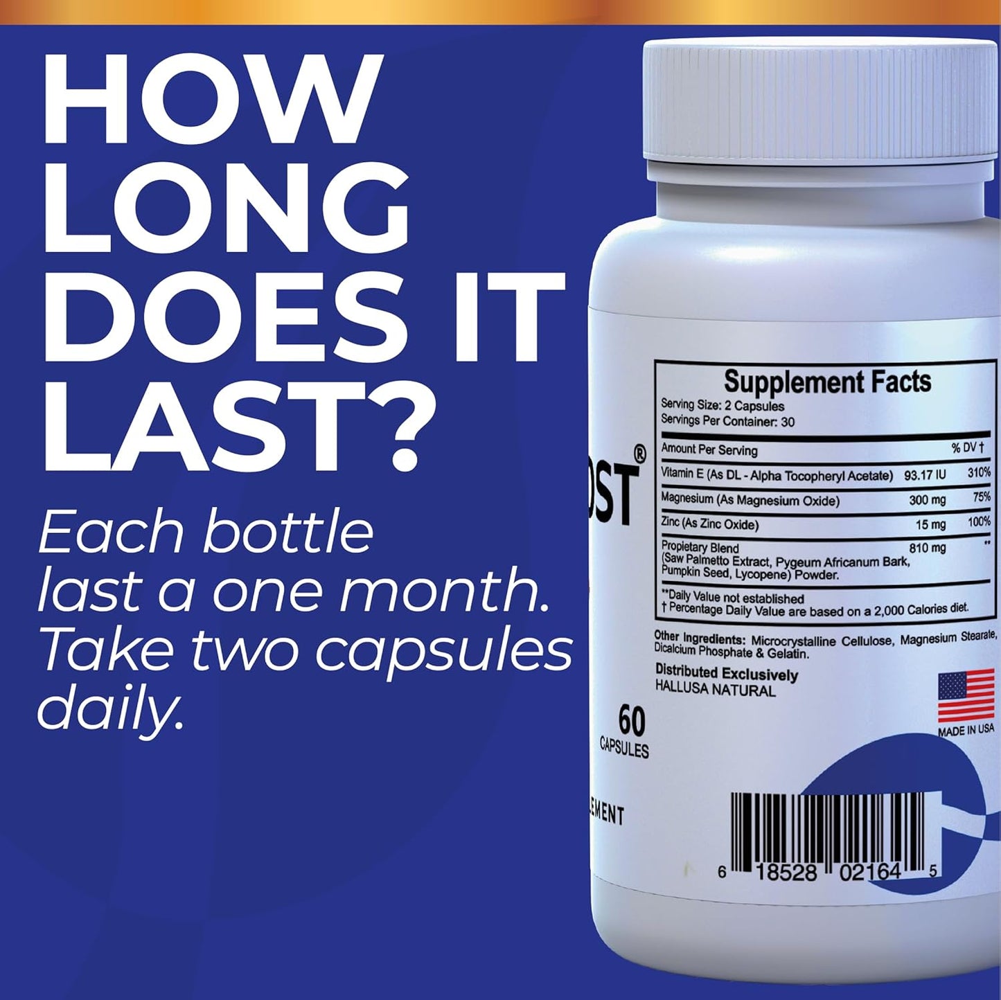 Hallprost Ultra & Hallvigor 120 Cap - Dietary Supplement for Men - Pygeum, Pumpkin Seeds, Prostate Formula - Energy Supplements