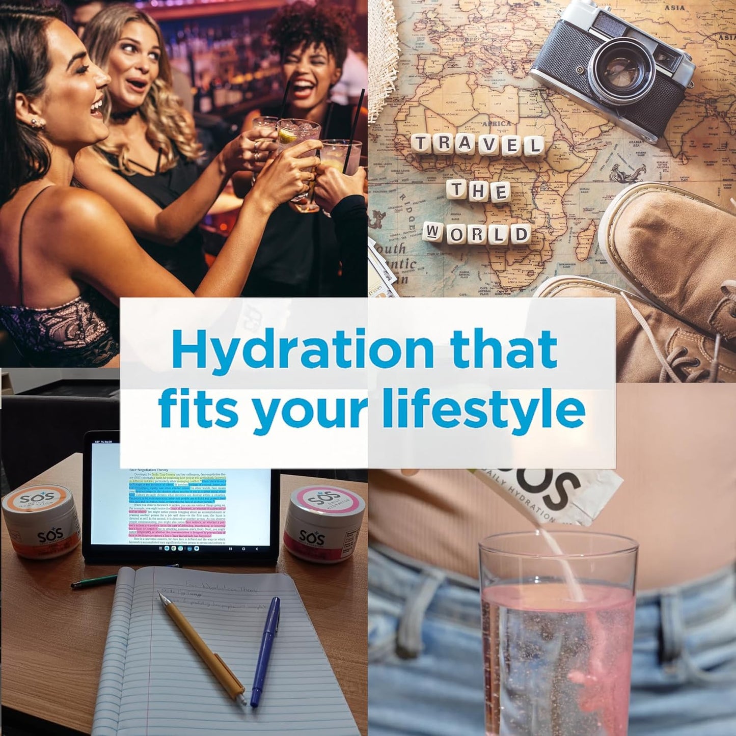 SOS Hydration Electrolyte Powder Drink Mix – Coconut, 31 Servings | Low Sugar Electrolytes, 15 Cal | Keto Hydration Powder for Rapid Rehydration