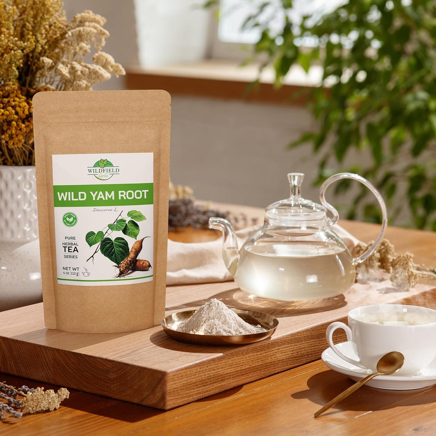 4 oz Wild Yam Root Herbal Tea (Dioscorea) - 113g Wild Yam Root Loose Herb Tea Ñame Silvestre