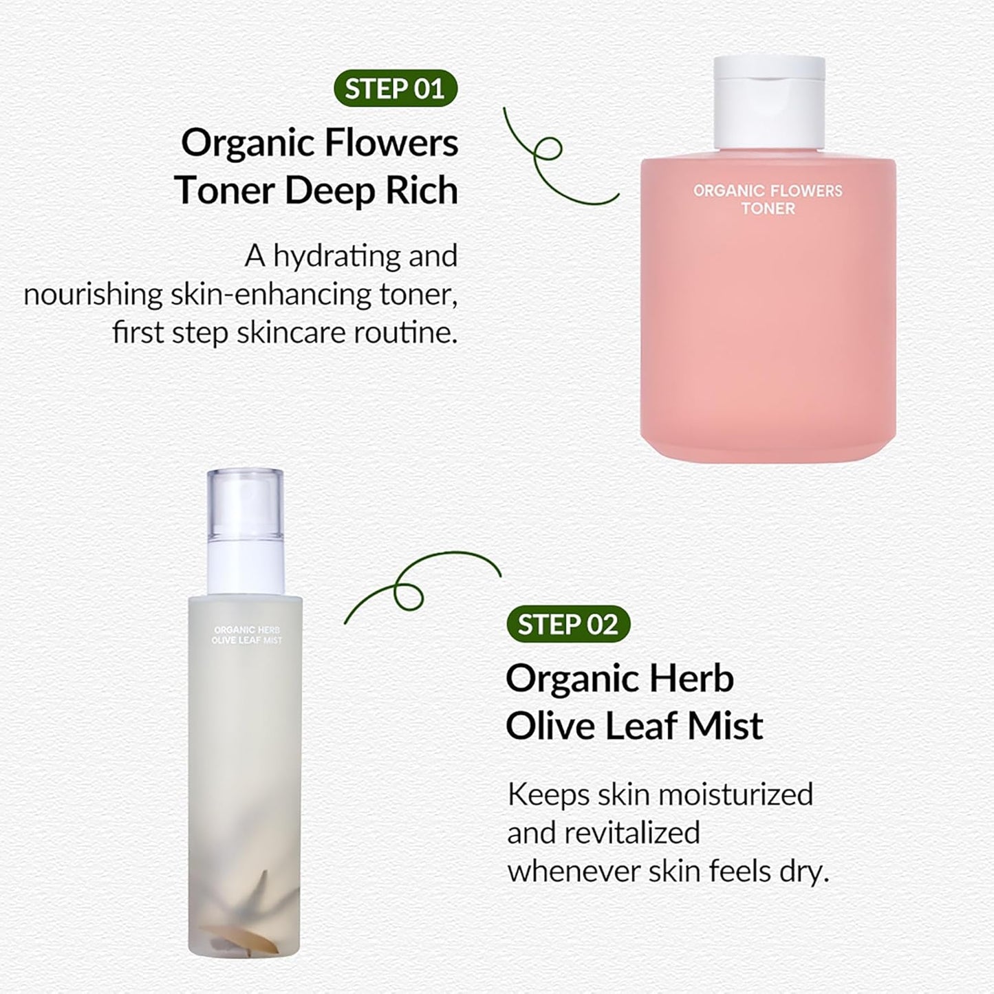 Whamisa Organic Herb Olive Leaf Mist, Facial Mist Spray, Waterless Formula, Fermented Postbiotics, Hydration, Portable (100ml)