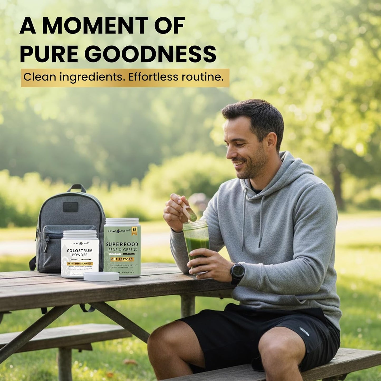 Superfood Reds & Greens 11.64 oz & Colostrum Powder 60g - Daily Superfood Drink Mix with Prebiotics, Probiotics & Enzymes, Nutrient Rich Blend for Gut Balance & Overall Wellness