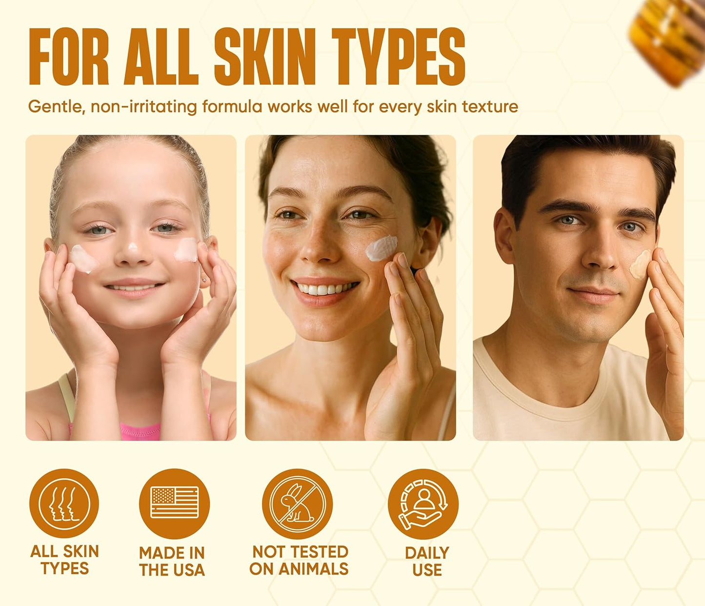 Beef Tallow for Skin with Honey - Grass Fed Beef Tallow for Face Wrinkles - Hydrating Cream Face and Body Moisturizer with Raw Honey and Olive Oil for Dry Skin, Hands, Feet - 4.4 oz