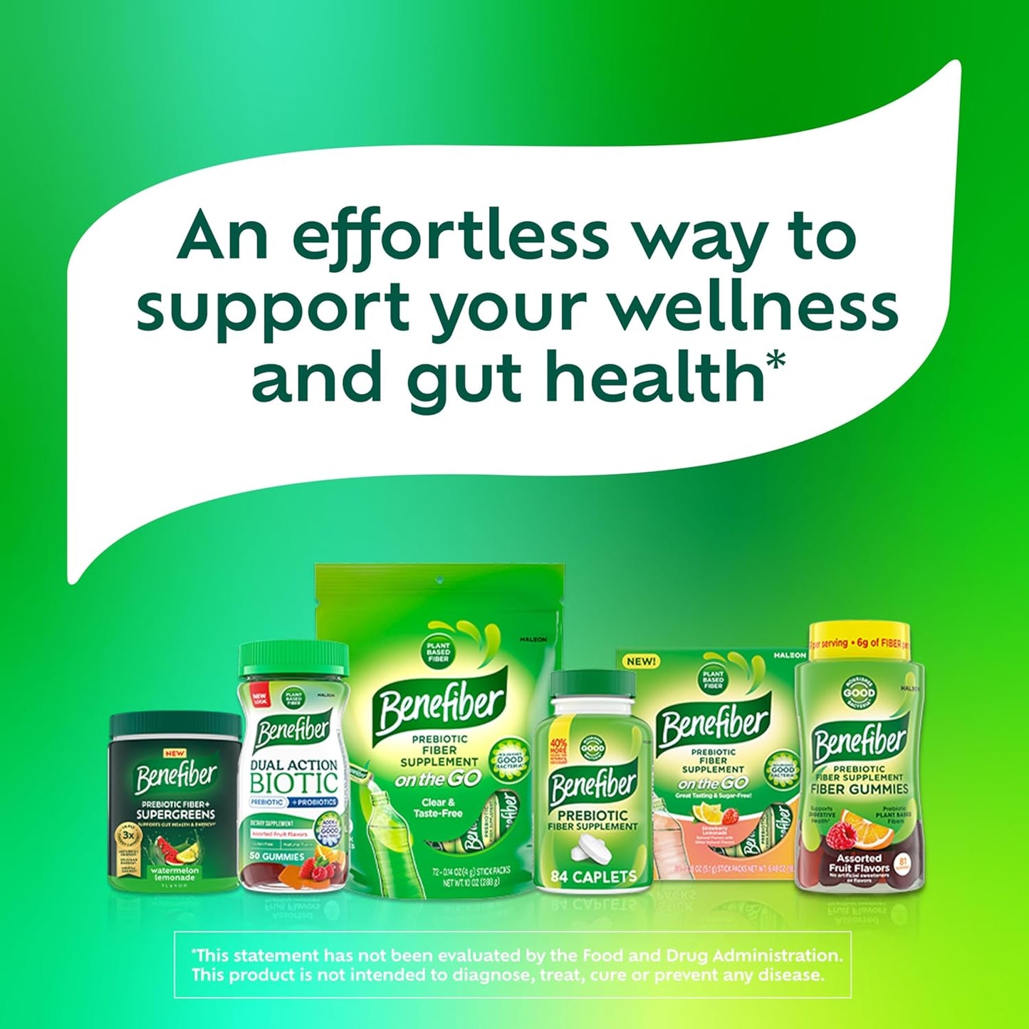 Benefiber On The Go Prebiotic Fiber Supplement Powder for Digestive Health, Daily Fiber, Unflavored - 72 Sticks