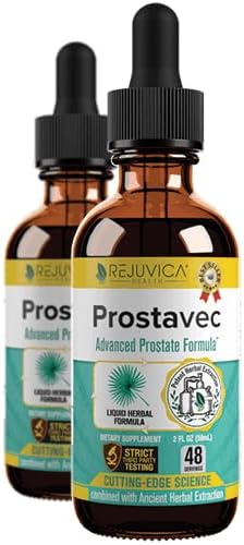 Prostavec Advanced Prostate Support Supplement - Liquid Formula for Faster Absorption with Pygeum, Saw Palmetto, Stinging Nettle + Turmeric & Damiana - Vegan, Non-GMO - 4 fl oz