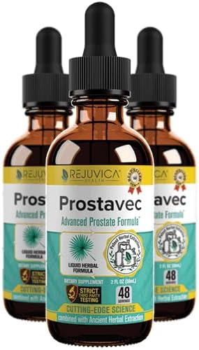 Prostavec Advanced Prostate Support Supplement - Liquid Formula for Faster Absorption with Pygeum, Saw Palmetto, Stinging Nettle + Turmeric & Damiana - Vegan, Non-GMO - 6 fl oz