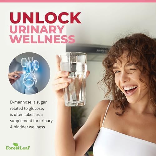 ForestLeaf D Mannose Supplements for Women & Men - D-Mannose 1000mg Capsules with Cranberry, Hibiscus & VIT C - DMannose Pills for UTI, Urinary Tract & Bladder Support - 120 Caps