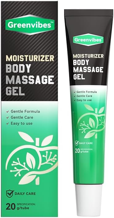 Greenvibes Body Massage Gel, Fast-Absorbing Herbal Blend with Poria Cocos, for Targeted Relief & Skin Hydration, Supports Healthy Liver Function, Boosts Active Energy, 0.68 Fl Oz