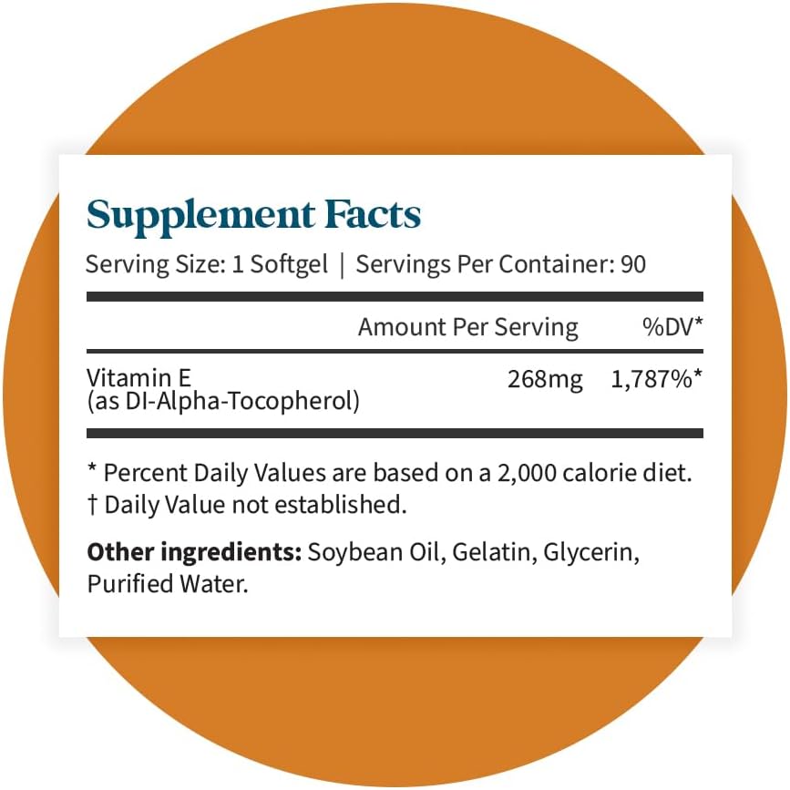 Pattern Wellness Vitamin E 400 IU Supplement - Boosts Antioxidant Activity - Supports Whole Body Health - Fights Against Cellular Damage - 3rd Party Lab Tested - 90 Soft Gels