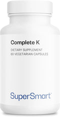 Supersmart - Complete K - with K1, K2 (MK4 + MK7) - Full Spectrum Vitamin K Supplement | Non-GMO & Gluten Free - 60 Vegetarian Capsules