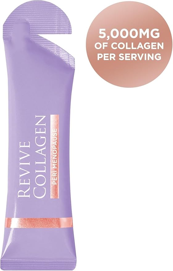 Revive Collagen Perimenopause — Hydrolyzed Marine Collagen Drink for Women, 5,000MG, Inositol, Selenium, Vitamin B6-B12, C & D, Supports Skin Health, Reduces Fatigue, Passionfruit Flavour — 28 Sachets