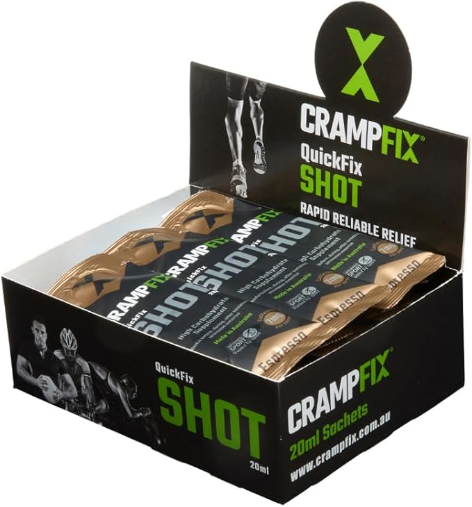 Sports Shot, Prevents and Relieves Muscle Cramps in Seconds, Easy Carry Sachets, 15 Pack, All Natural, Espresso with Caffeine