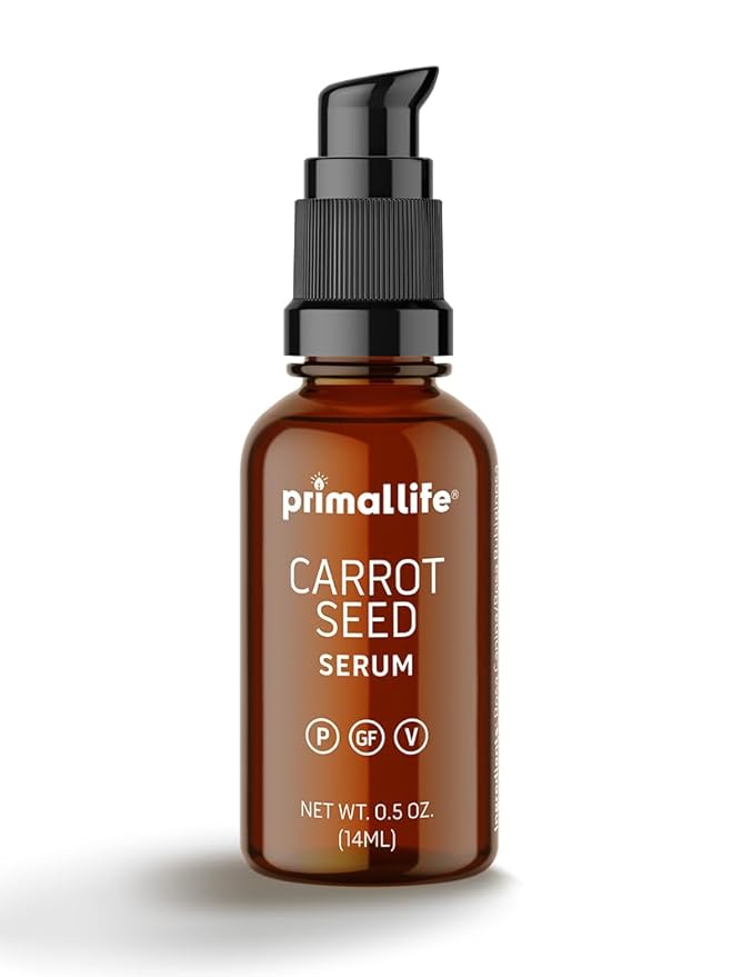 Primal Life Organics Carrot Seed Serum - Natural Solution for Oily Skin, Cleansing Oil - 0.5 oz