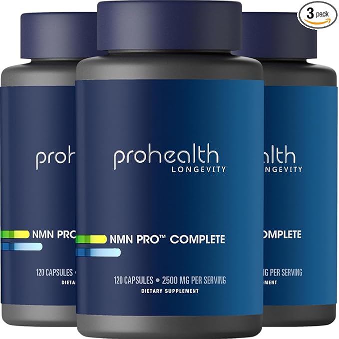 ProHealth NMN Pro Complete (120 Capsules, 3 Pack) - 1000 mg Uthever® NMN + 1000 mg Resveratrol + 500 mg TMG. NAD+ Precursor, Methylation Support & Sirtuin Activation. Triple Lab-Tested