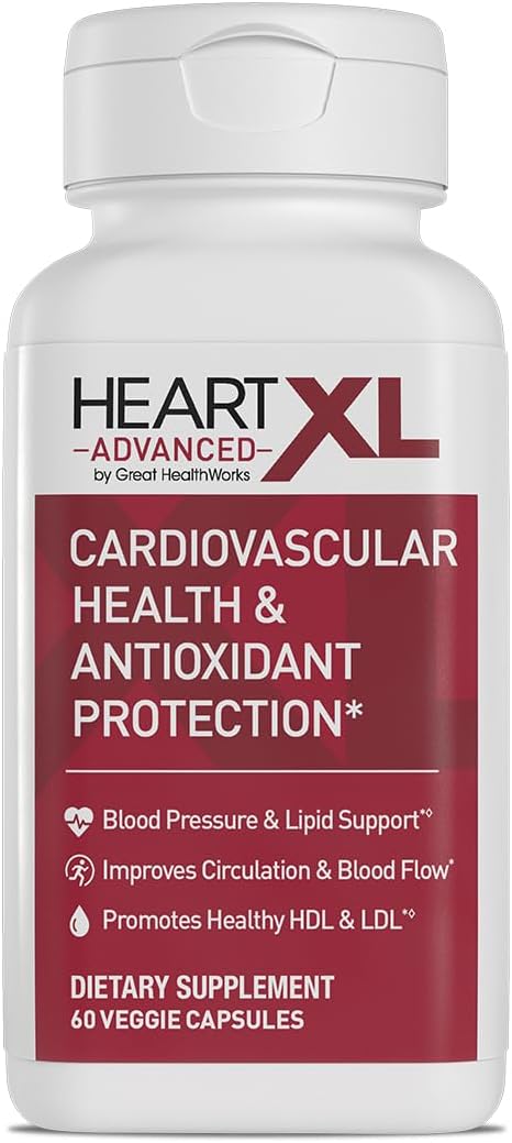 OmegaXL HeartXL Advanced - Heart Health Supplement - Three clinically Studied Mediterranean antioxidant extracts - Supports Blood Pressure, Cholesterol and Circulatory Health (60 Capsules)