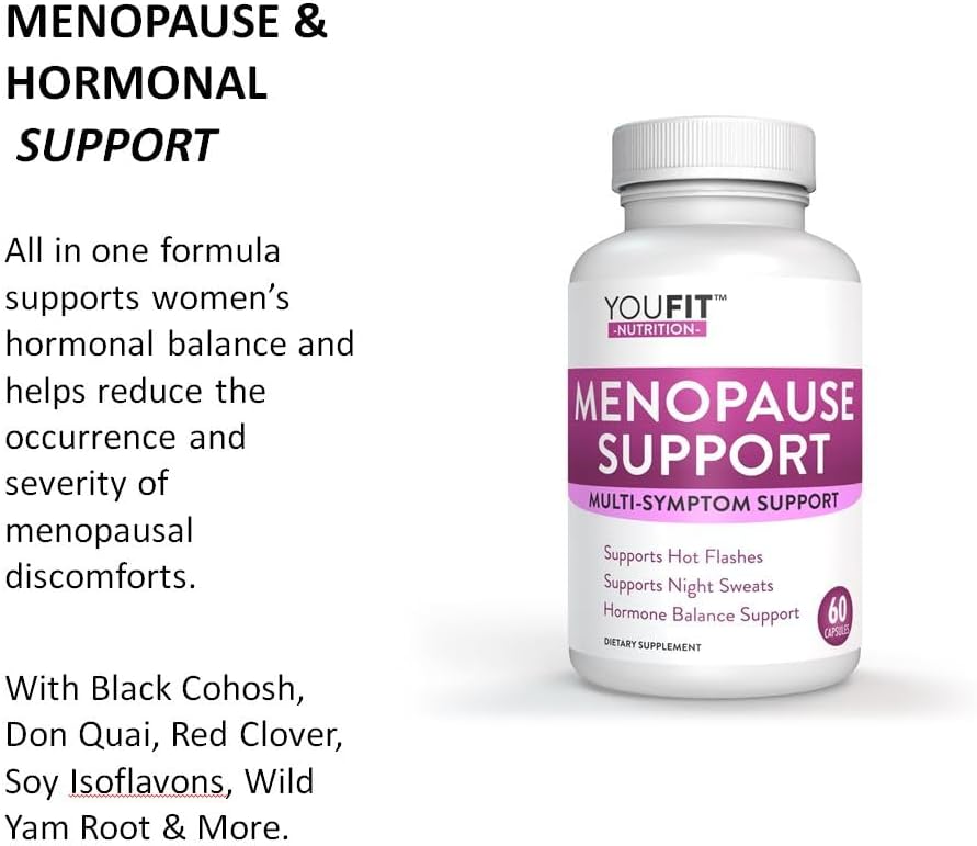 Menopause Relief Capsules for Women - Natural Menopause Supplements for Women - Complete Day and Night Menopause Support - Reduces Hot Flashes, Stress, Night Sweats - 30 Servings