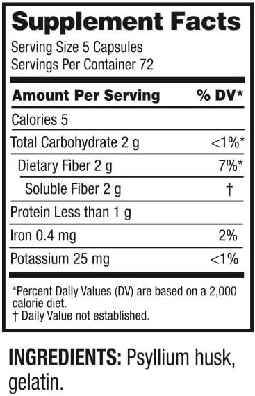 Guardian Psyllium Fiber Capsules, Natural Psyllium Husk (720Ct)