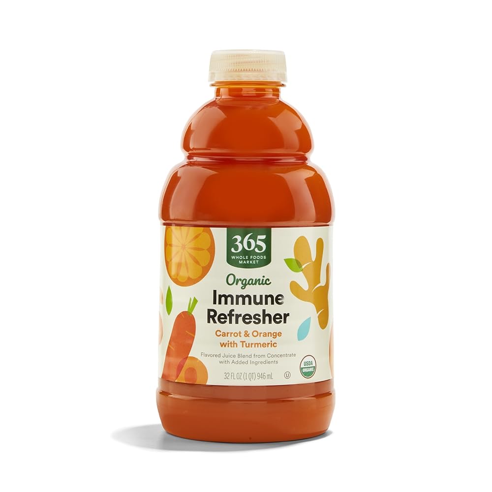 365 by Whole Foods Market, Organic Carrot and Orange Juice with Turmeric, Immune Refresher, 32 Fl Oz