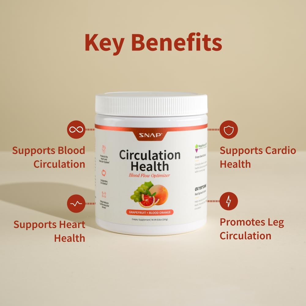 Snap Supplements Circulation Health, Blood Circulation Supplements to Support Healthy Blood Flow and Circulation, 250g