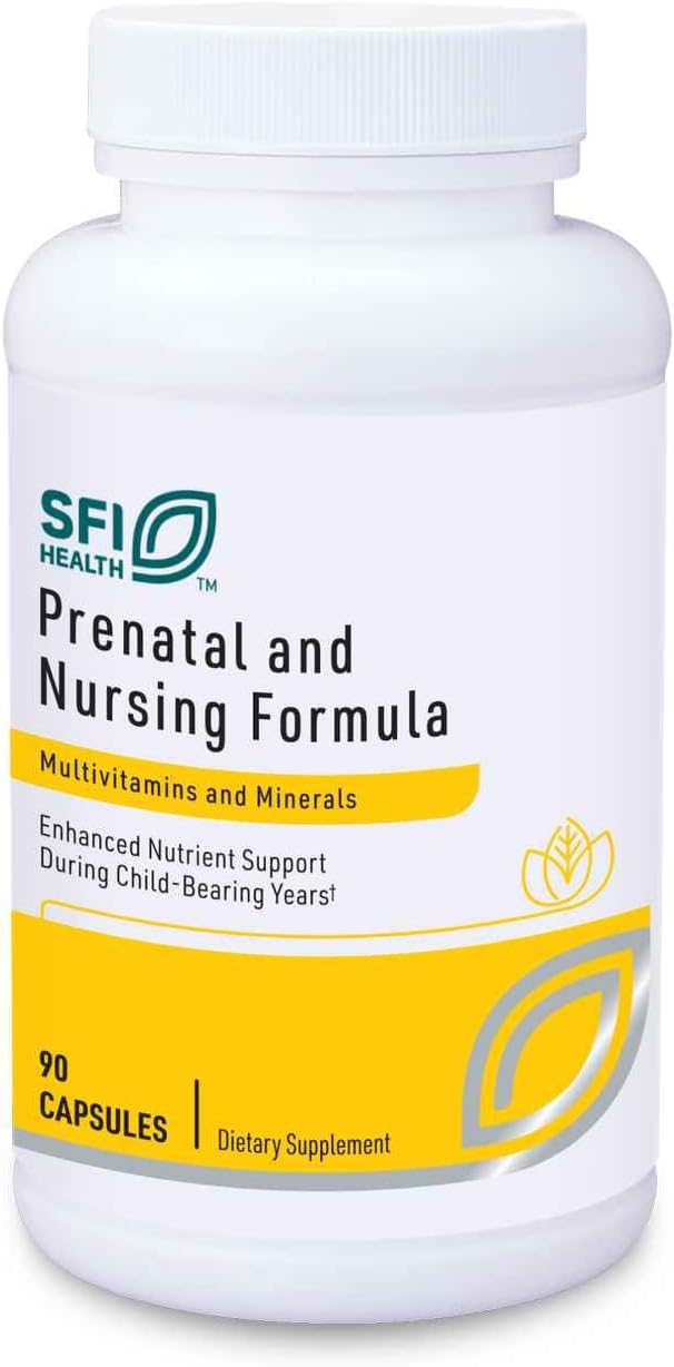 SFI Health Klaire Labs Prenatal & Nursing Multivitamin - Postnatal & Prenatal Vitamins for Women with Iron - Complete Nutritional Support During Preconception, Pregnancy & Breastfeeding (90 Capsules)