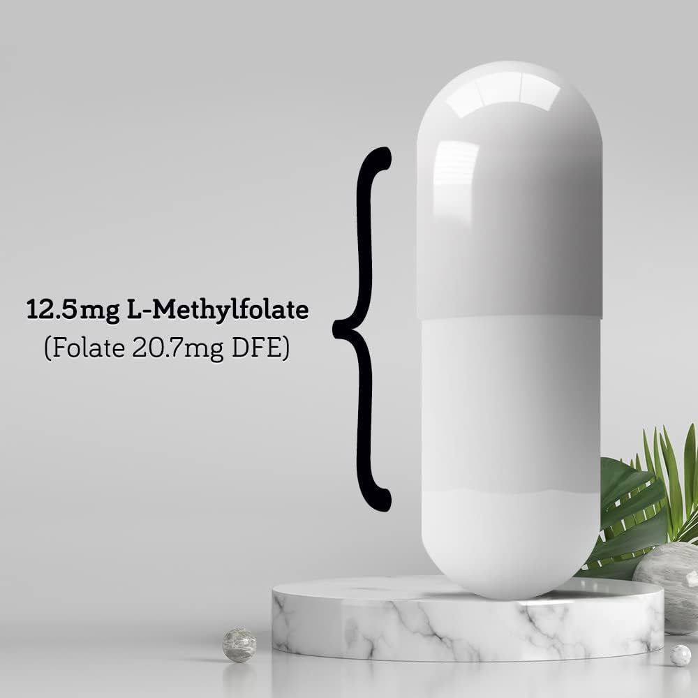 DSO L Methylfolate 12.5mg (5 MTHF Supplement) - 90 Vegan Capsules (12.5 mg) - Active L Methyl Folate Supplement for Homocysteine Control - Folic Acid Vitamin - Eco-Friendly Packaging