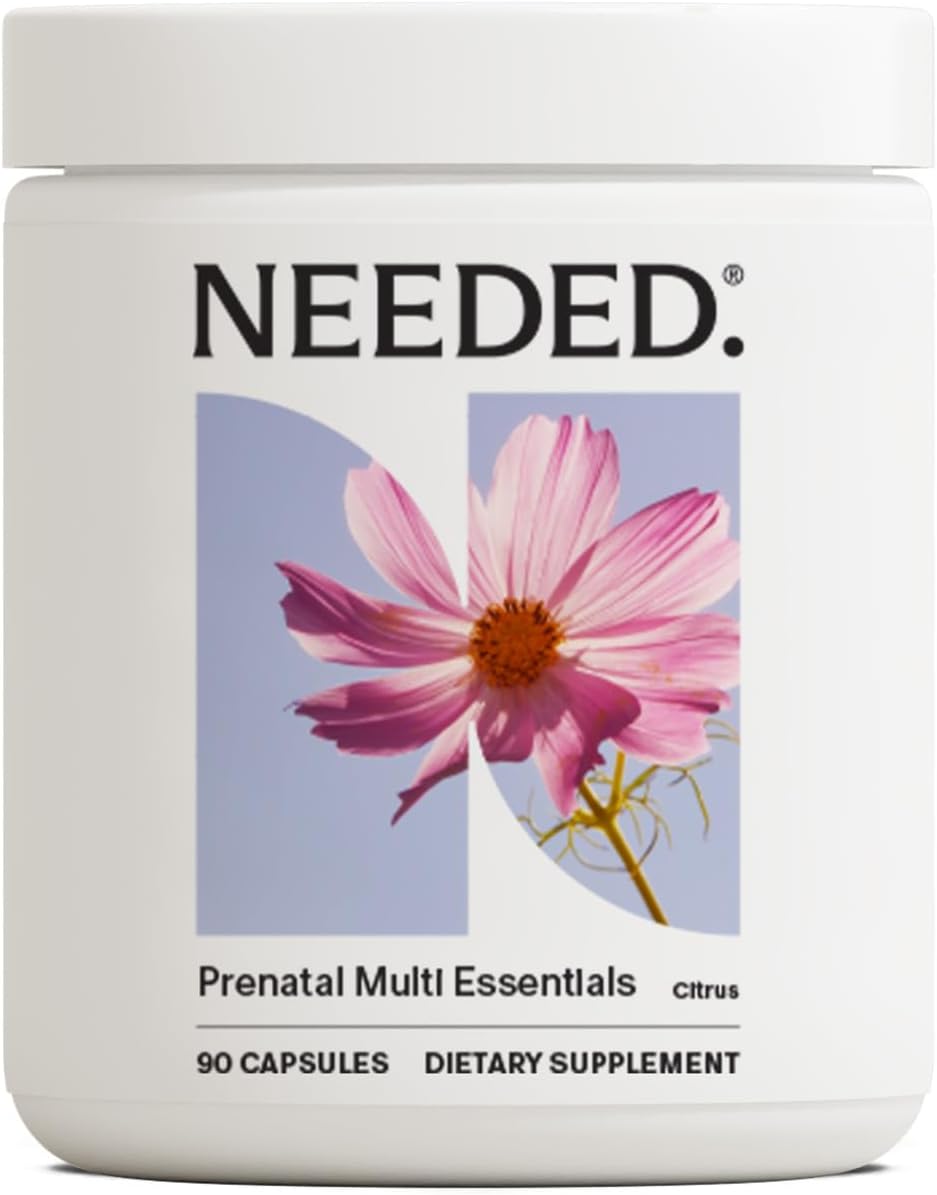 Needed. Multivitamin for Prenatal | Prenatal Multi Essentials Capsule - Pregnancy, Breastfeeding, Postpartum | Expertly-Formulated & Third-Party Tested, Citrus Scent Insert | 30-Day Supply