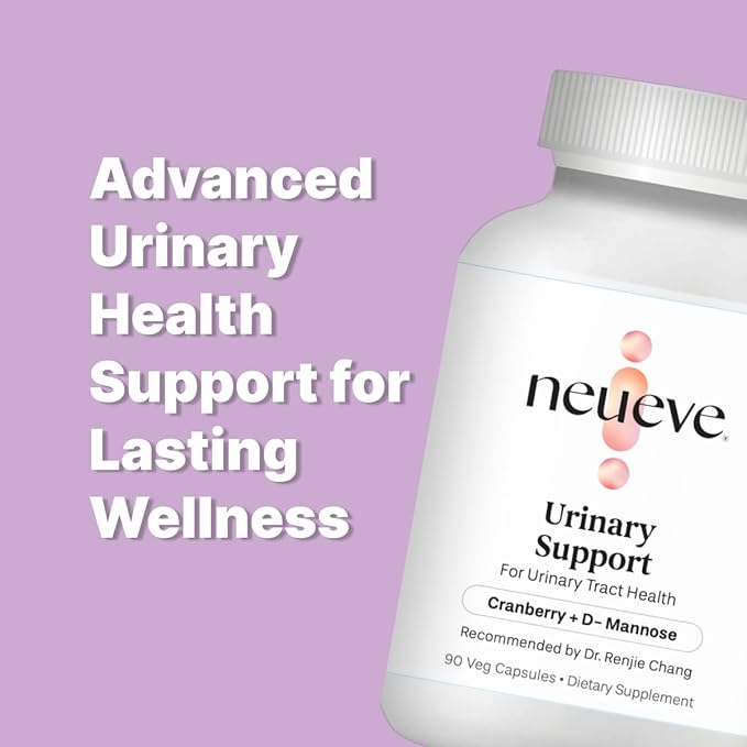 NeuEve Urinary Support Cranberry and D Mannose Supplements for Urinary Health Defense, All-Natural Ingredients | 90 Vegan Capsules