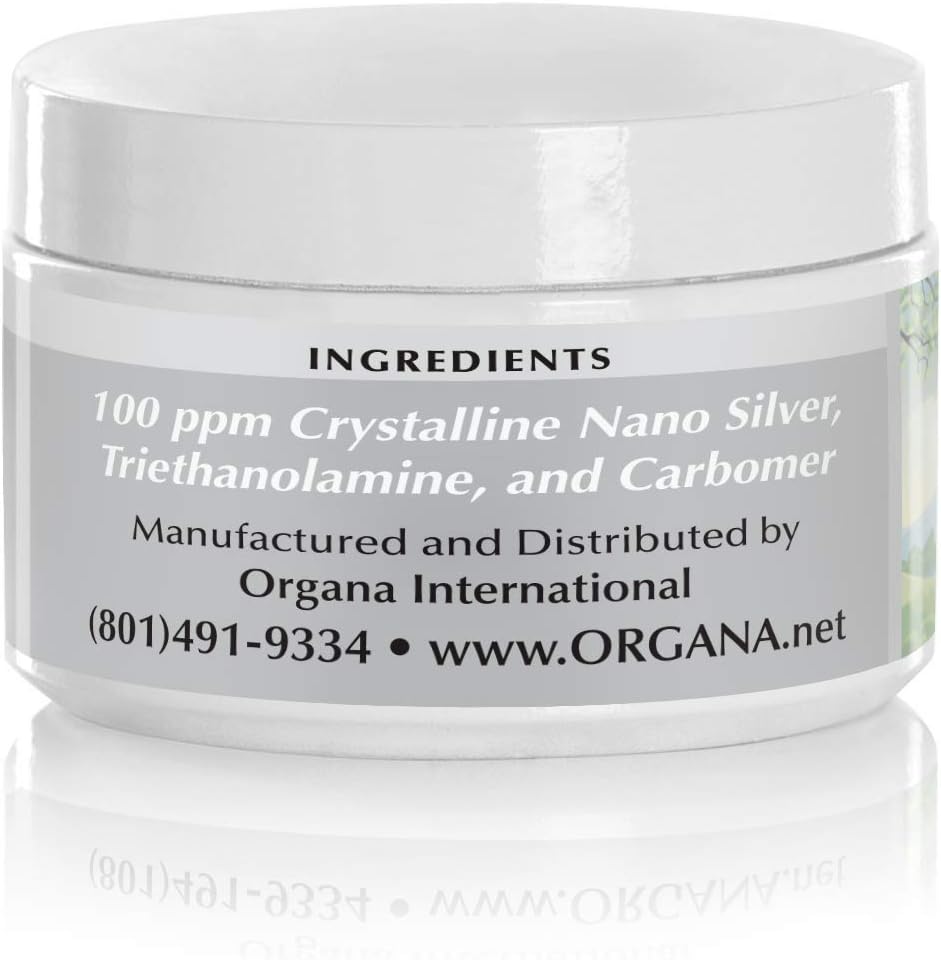 Organa Nano Silver Gel - Advanced Colloidal Silver Skin Cream - Wound Care & First Aid Gel Soothing Topical Ointment for Burns, Razor Burn and Sunburn Irritations - Unscented 4 Oz Jar