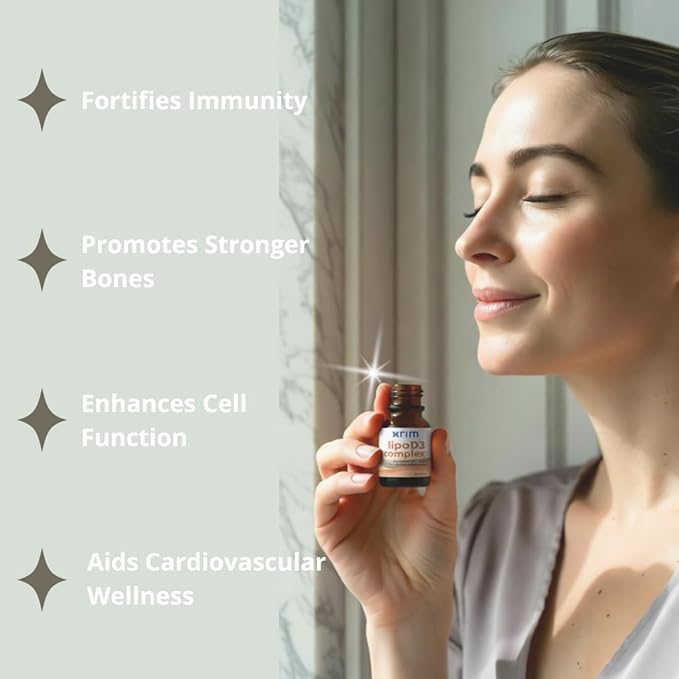xrim LipoD3 Complex – Liposomal Vitamin D3 5000 IU + K2, Selenium & CoQ10 | High Absorption Liquid Supplement – 30 Servings (2oz)