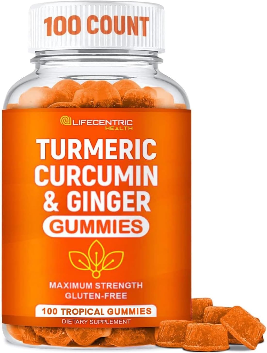 Turmeric Gummies for Adults and Kids | Max Strength Turmeric and Ginger Supplement | Vegan Organic Natural Turmeric Curcumin Gummies for Overall Health | Best Curcumin Supplement with Ginger
