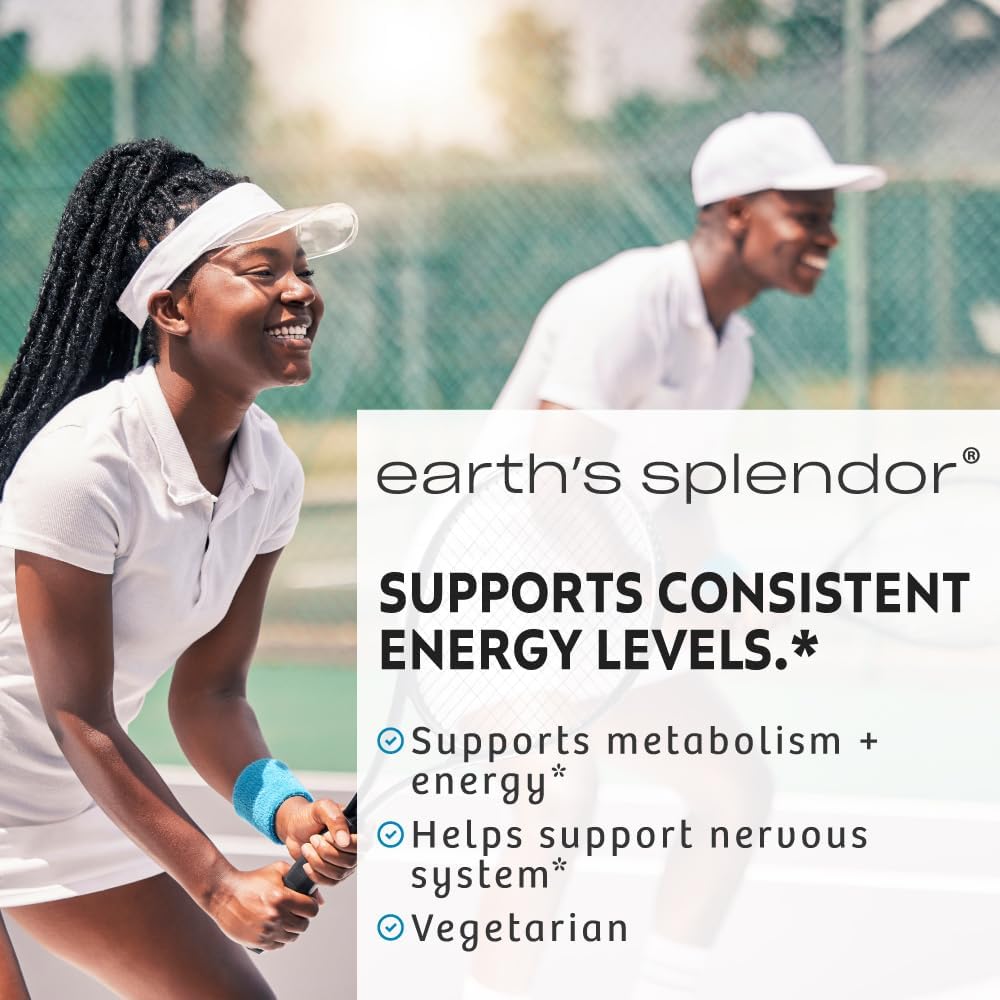 Earth's Splendor Energy Supplements, with Vitamin B12, No Artificial Color or Flavor, Gluten Free, Energy Metabolism Support (1000mcg, 200 Tablets)