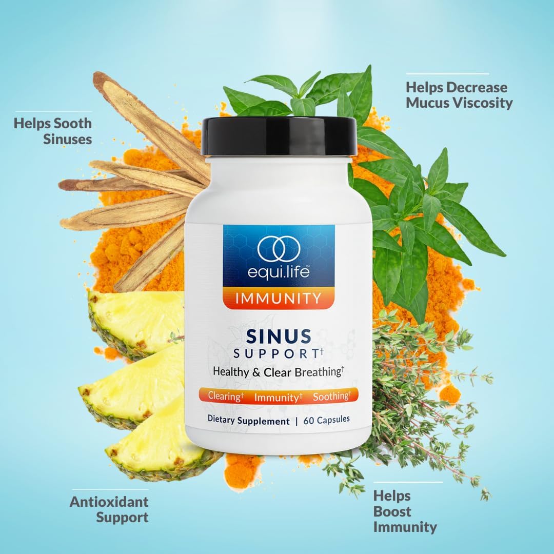 Equilife Sinus Support Supplement with Berberine, NAC, Licorice Root, and Antioxidant Rich Herbal Blend, Plant Based Formula for Seasonal Balance, Gluten Free, Soy & Dairy Free, 20 Servings