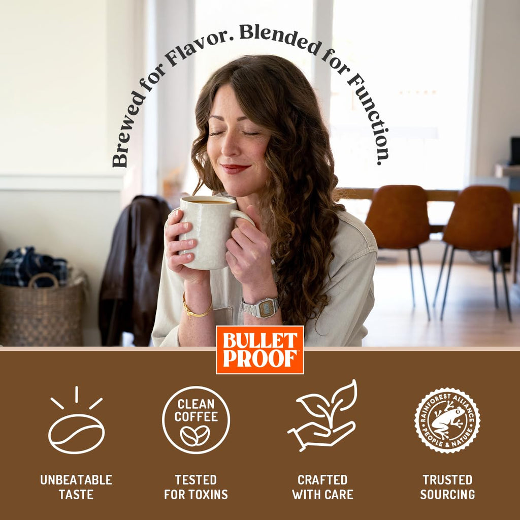 Bulletproof Coffee + Collagen Single-Serve Coffee Pods, 24 Count, Clean Coffee Tested for Toxins, Packaging May Vary
