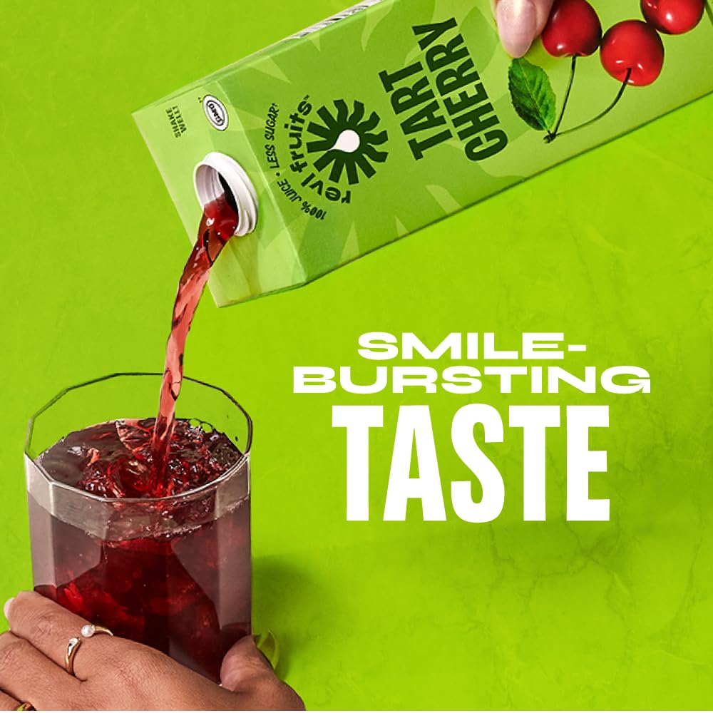 Revl Fruits™ 100% Juice, No Added Sugar, Tart Cherry, 32 fl oz. Carton (Pack of 2)