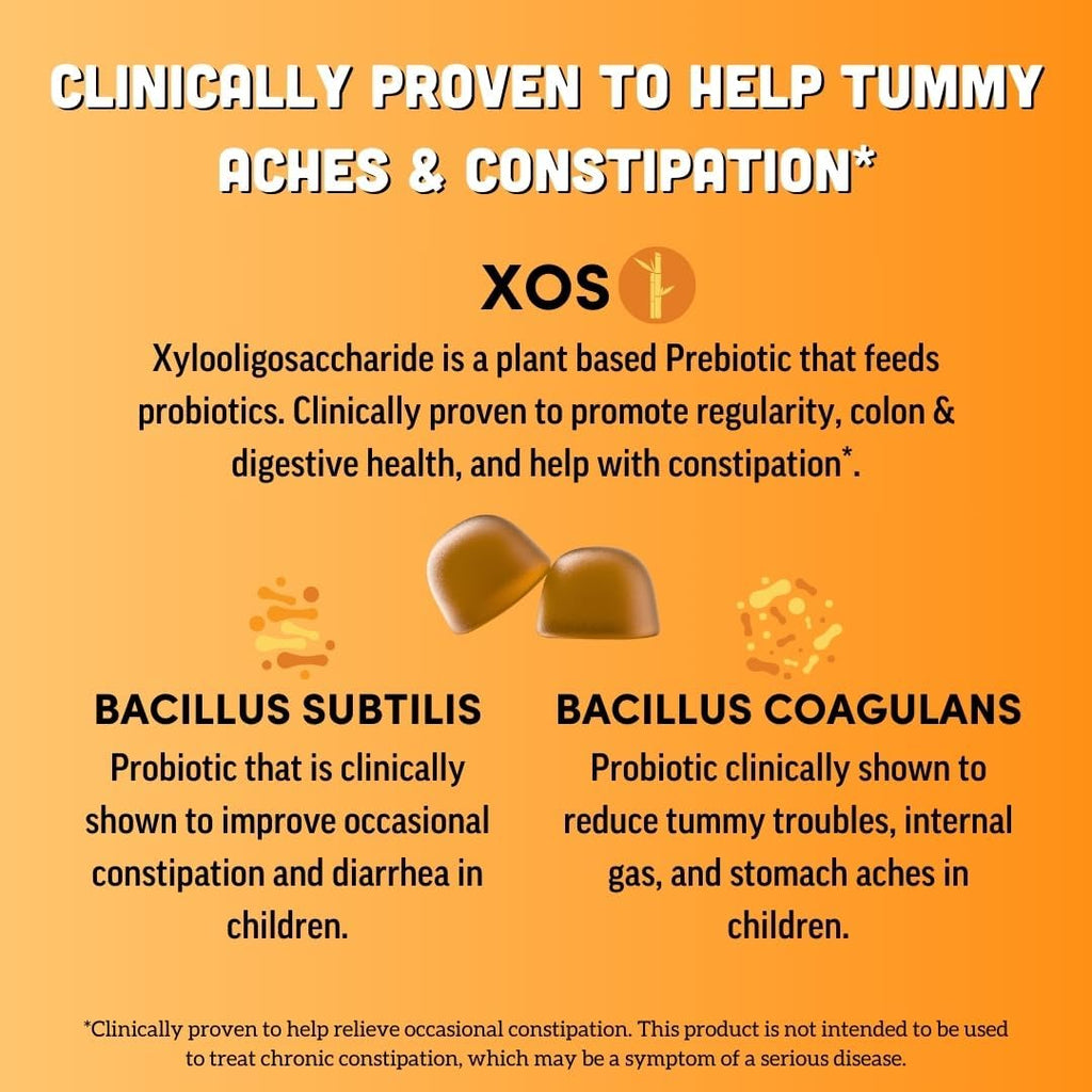 Llama Naturals Kids Probiotic with Prebiotic Fiber, Vegan, Organic Prebiotics and Probiotics Gummies for Gut Health Support, Toddler Real Fruit Gummy Vitamins, No Added Sugar Cane, Peach Mango, 60 Ct
