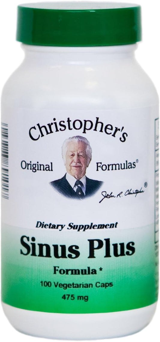 Christopher's Original Formulas Sinus Plus, Sinus Support Capsules, Whole Herb Synergistic Blend, 100 Count
