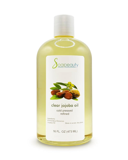 Soapeauty Clear Jojoba Oil | 100% Pure & Natural | Refined, Cold Pressed, Hexane Free | Moisturizing Oil for Skin, Face, Hair & Nails | 16 fl oz