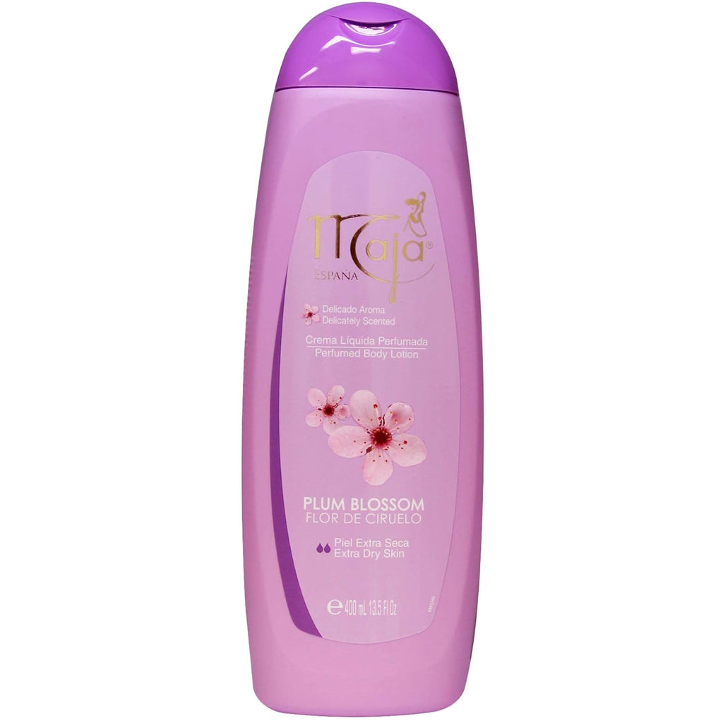 Maja Plum Blossom Body Lotion, Perfumed Body Lotion with Almond Oil and Vitamin E for Dry Skin, Keeping your Skin Hydrated, Floral and Fruity Fragrance, 2-Pack of 13.5 FL Oz each, 2 Bottles