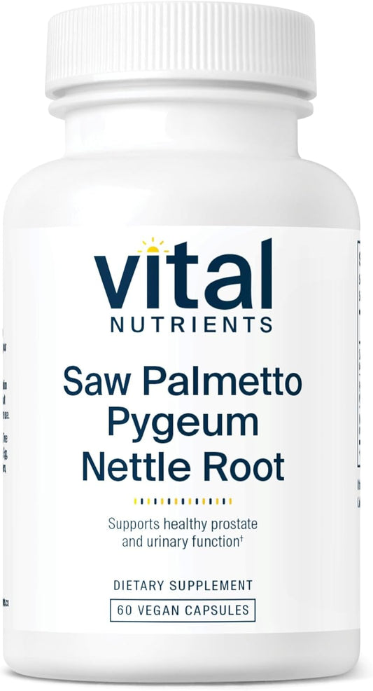 Vital Nutrients Saw Palmetto with Pygeum & Nettle Root - Vegan Saw Palmetto for Men Supports Healthy Prostate Function* - Gluten, Dairy, Soy Free - 60 Capsules