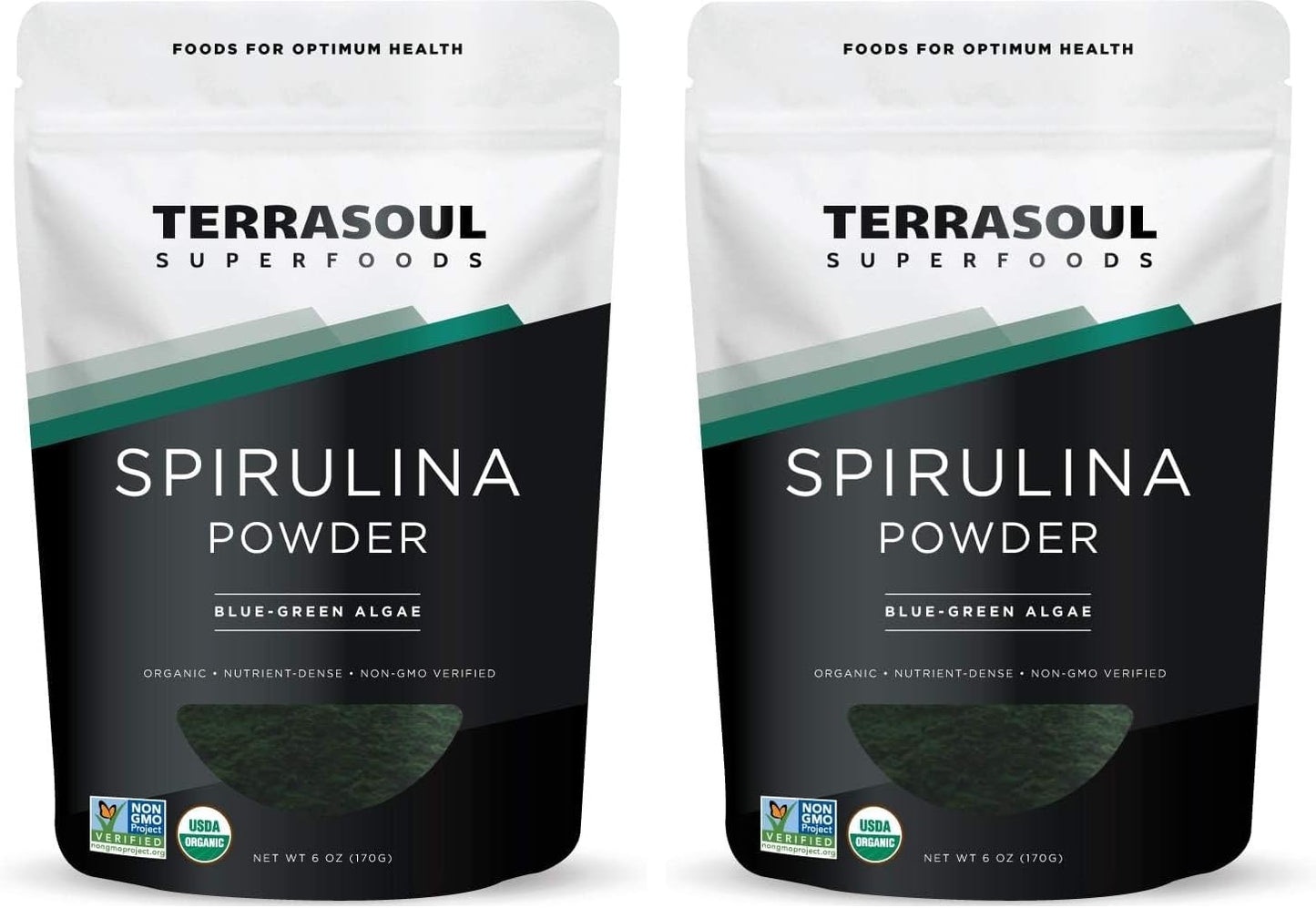 Terrasoul Superfoods Organic Spirulina Powder, 6 Oz, Vegan Protein, Green Superfood Boost for Smoothies, Detoxifying Elixirs, and Immune Support (Pack of 2)