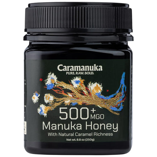 Caramanuka Manuka Honey MGO 500 – 100% Raw & Unfiltered Australian Honey, Independently Lab-Tested for MGO & Glyphosate, Bold Caramel Flavor, 8.8 oz (250g)