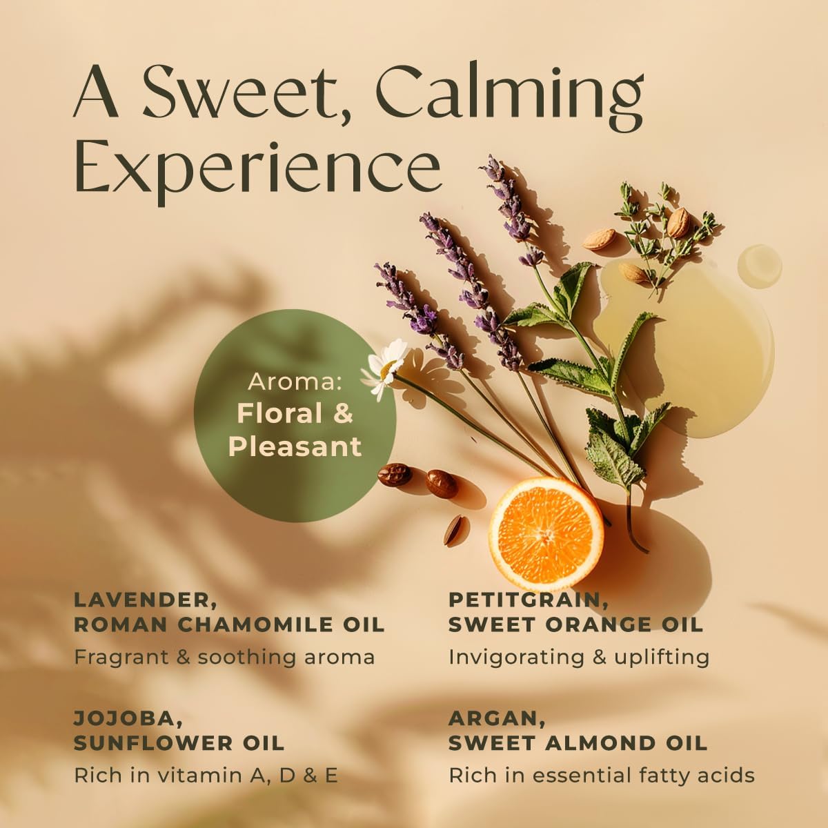 Gya Labs Calming Massage Oil - 6.76 Fl Oz - Non-Greasy Formula for Sore Muscles, Deep Relaxation & All Skin Types - Suitable for Men & Women