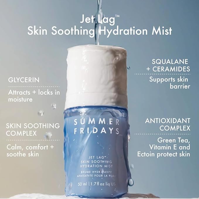 Summer Fridays Jet Lag™ Essentials - Mini Hydrating Skin Care Set With Jet Lag™ Mask, Eye Patches, Deep Hydration Face Serum & Hydration Mist - Travel Size Skincare Kit & Gift Set (4 Count)